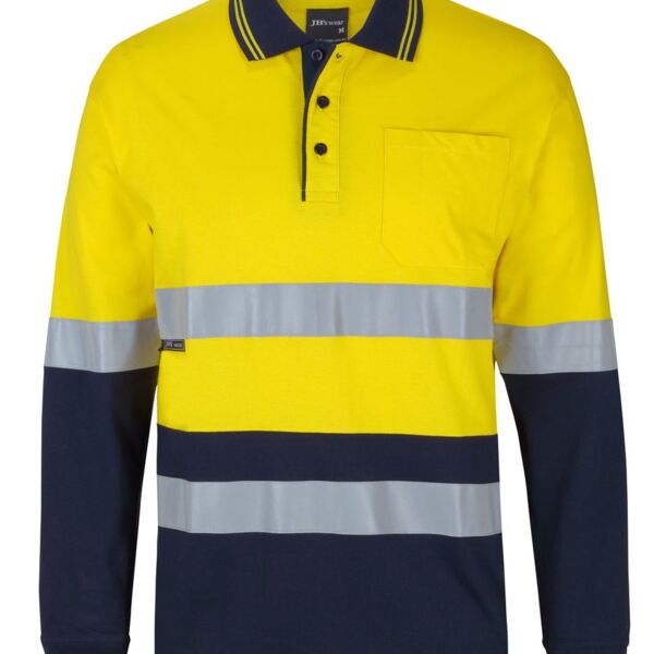 JB's Hi Vis Longsleeve (D+N) Cotton Polo Thumbnail